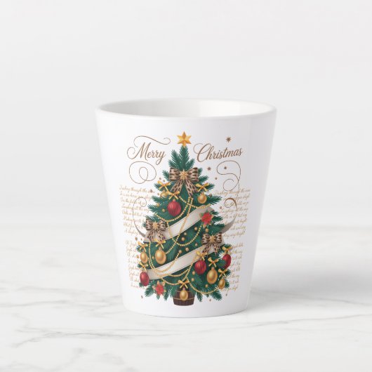 Latte Mug-Merry Christmas Latte Mug Latte Mok (Voorkant)