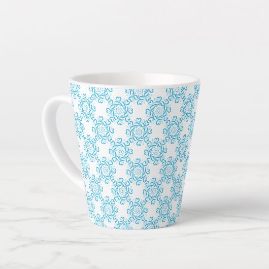 Latte Mug Motif bleu (Angle gauche)