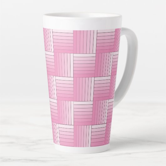 Latte Mug - Pink Shaded Ribbon Weight (Angle droit)