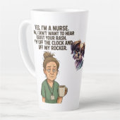 Latte Mug pour les infirmières brûlées. (Angle gauche)