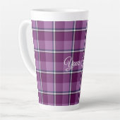 Latte Mug Purple and Trendy Pink Plaid Latte Mok (Linkerhoek)