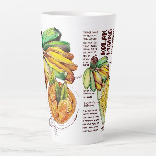 Latte Mug Ramadan Iftar Dish Kolak Banana (Devant)