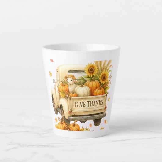 Latte Mug - Remerciez Fall Truck Mug (Devant)