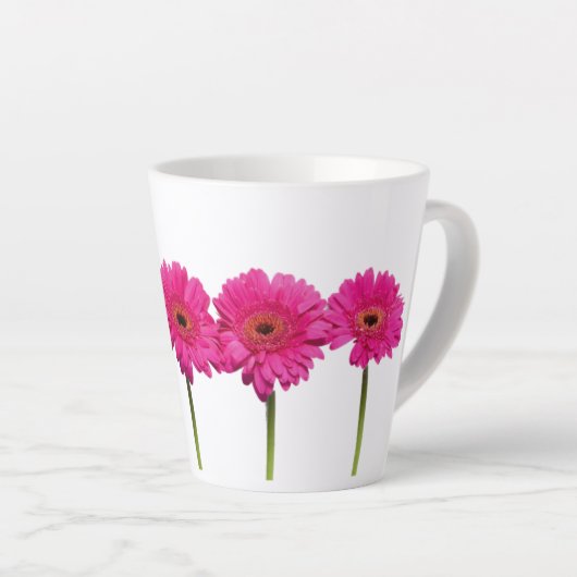 Latte Mug rose Gerbera Daisies (Angle droit)