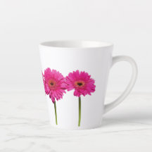 Latte Mug rose Gerbera Daisies