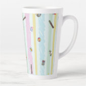 Latte Mug – Sports & Stripes Pastel Racing Design (Droite)