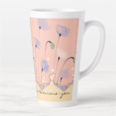 Latte Mug - thème PEG avec des pavots, texte perso (Droite)