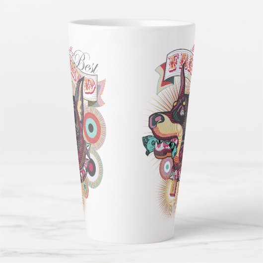Latte Mug – Urban Loyalty Doberman Pop-Art Design Latte Mok (Voorkant)