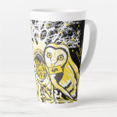 Latte Mug Urban Tree Owl & Wealth Surreal Pop-Art (Angle droit)