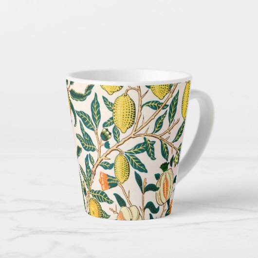 LATTE MUG : WILLIAM MORRIS : POMEGRANATE (Angle droit)