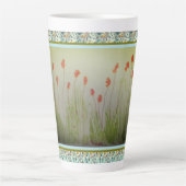 Latte - Red Wildflowers Latte Mok (Voorkant)