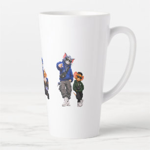 Latte Tasse à café avec silhouette de cheval noir majest