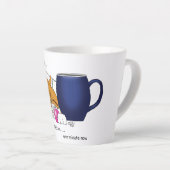 Latte Tasse à café bleue avec un chat orange drôle (Angle droit)
