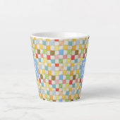 LATTE TASSE À CAFE «CRAZY QUILT» + TEXTE / BLEU (Devant)