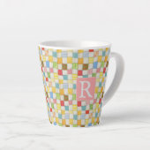 LATTE TASSE À CAFE «CRAZY QUILT» + TEXTE / ROSE (Angle droit)