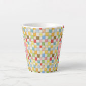 LATTE TASSE À CAFE «CRAZY QUILT» + TEXTE / ROSE (Devant)