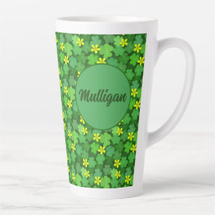 Latte Tasse à café en forme de trèfle vert brillant