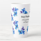 Latte Tasse à café fleur bleue déclaration positive (Devant)