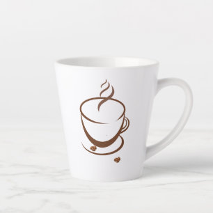 Latte Tasse à café minimaliste avec ligne artistique et