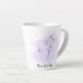 Latte Tasse à café personnalisée aquarelle violet modern (Angle droit)