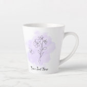 Latte Tasse à café personnalisée aquarelle violet modern (Droite)