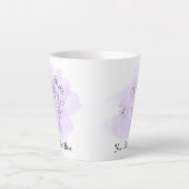 Latte Tasse à café personnalisée aquarelle violet modern (Devant)