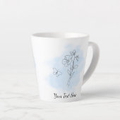 Latte Tasse à café personnalisée moderne aquarelle bleue (Angle droit)