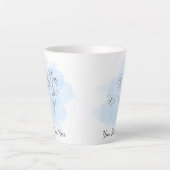 Latte Tasse à café personnalisée moderne aquarelle bleue (Devant)