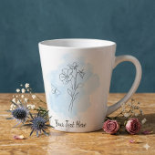 Latte Tasse à café personnalisée moderne aquarelle bleue