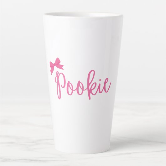 Latte Tasse à café rose "Pookie" mignonne (Devant)