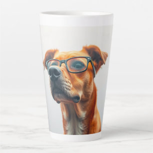 Latte Tasse Chien Drôle avec Lunettes - Cera Chiot Intel