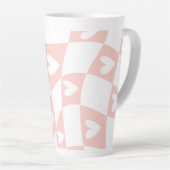Latte Tasse Cœur Abstrait Rose Clair – Esthétique Minima (Angle droit)