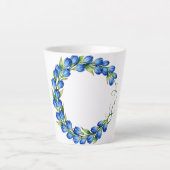 Latte Tasse Couronne Fleurie Bleue (Devant)