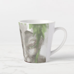Latte tasse de café colorée, feuille motif abstraite, tr