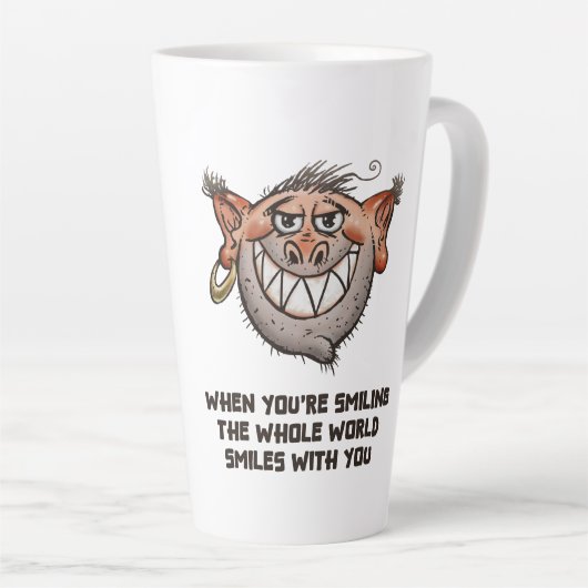Latte Tasse de café drôle (Angle droit)