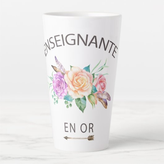 Latte Tasse de café enseignante en (Devant)