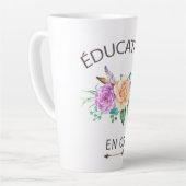 Latte Tasse de café fleurs éducatrice (Angle gauche)