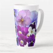 Latte Tasse de café florale Pansy Violet (Angle droit)