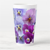 Latte Tasse de café florale Pansy Violet (Devant)