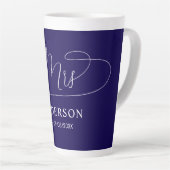 Latte Tasse de café personnalisée classique chic bleu ma (Angle droit)