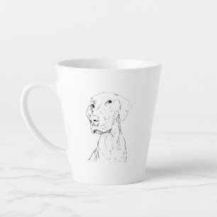 Latte Tasse de café pour chien minimaliste Vizsla Ink