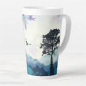 Latte Tasse de café Scène de montagne (Angle droit)