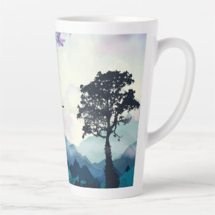 Latte Tasse de café Scène de montagne