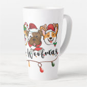 Latte Tasse de café typographique Joyeux Woofmas (Angle droit)