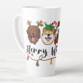 Latte Tasse de café typographique Joyeux Woofmas (Angle gauche)