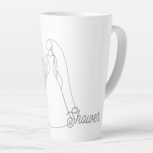 Latte Tasse de douche de mariée (Angle droit)