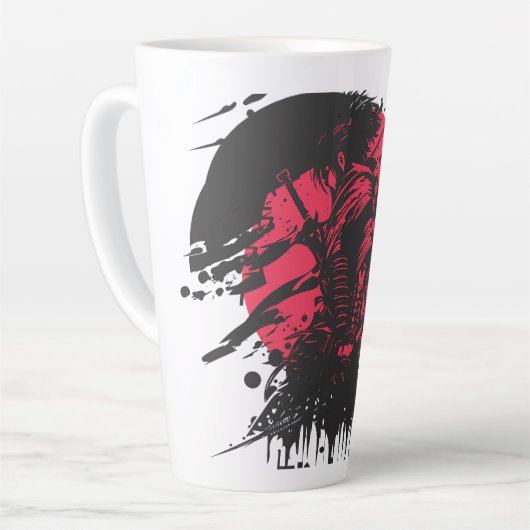Latte Tasse de guerrier samouraï – Dessin du code Bushid (Angle gauche)
