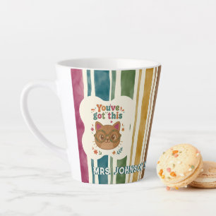 Latte Tasse de professeur de chat personnalisée Nom et