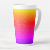 Latte tasse d'impression en cuir jaune et rose (Angle droit)