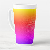 Latte tasse d'impression en cuir jaune et rose (Angle gauche)